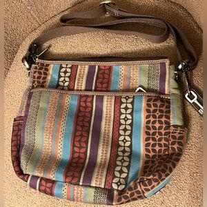Fossil Key-Per Multicolor Striped Crossbody Bag
